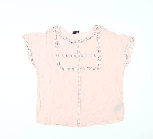 Marks and Spencer Women's Pink Crochet Blouse, Size 14