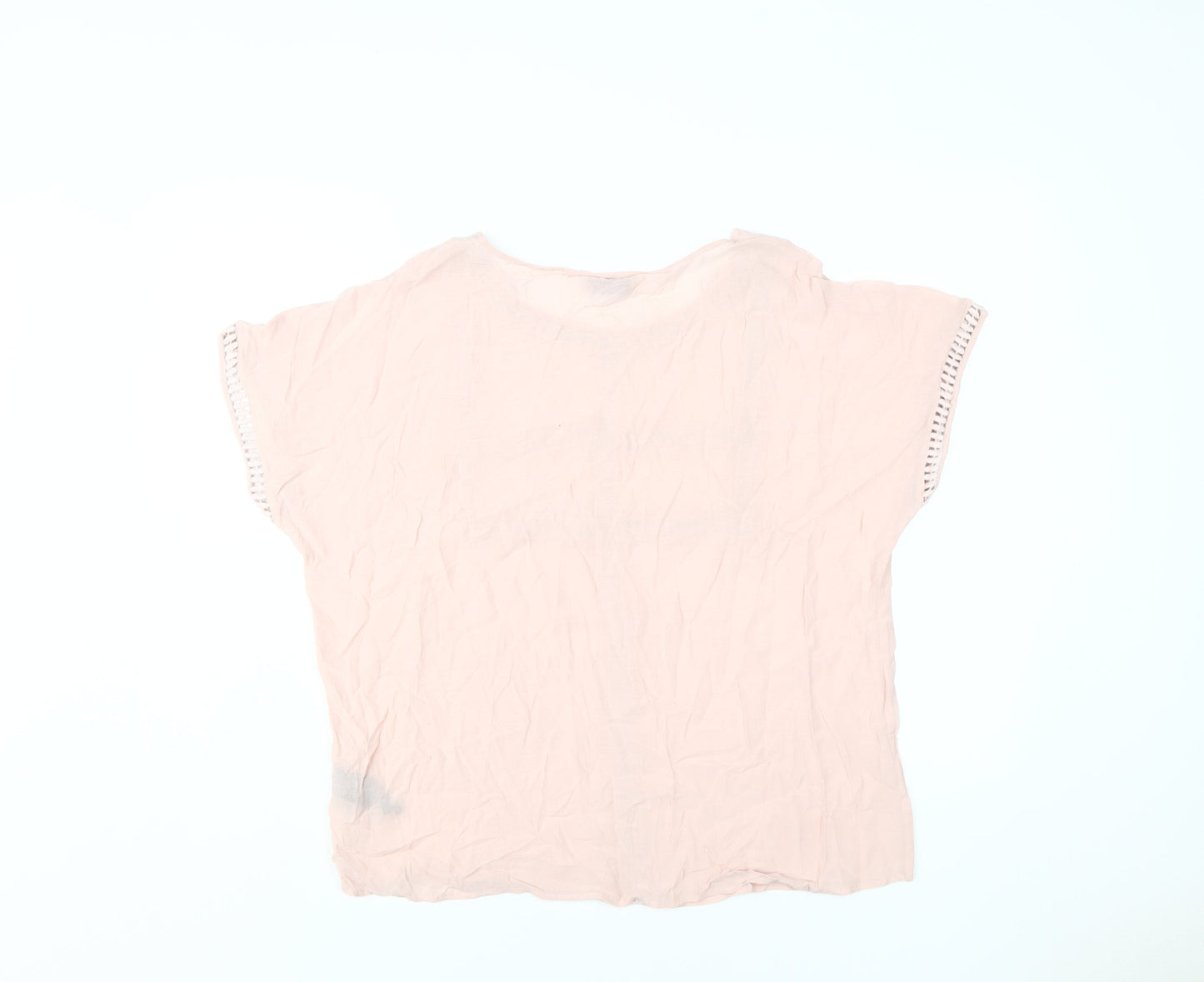 Marks and Spencer Women's Pink Crochet Blouse, Size 14