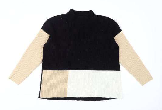 Apricot Women's Black Mock Neck Pullover Jumper M