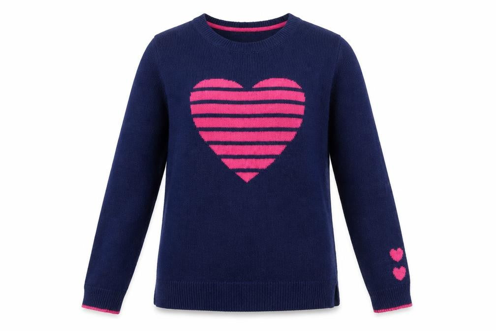 Oasis Women's Blue Heart Pullover Jumper, Small