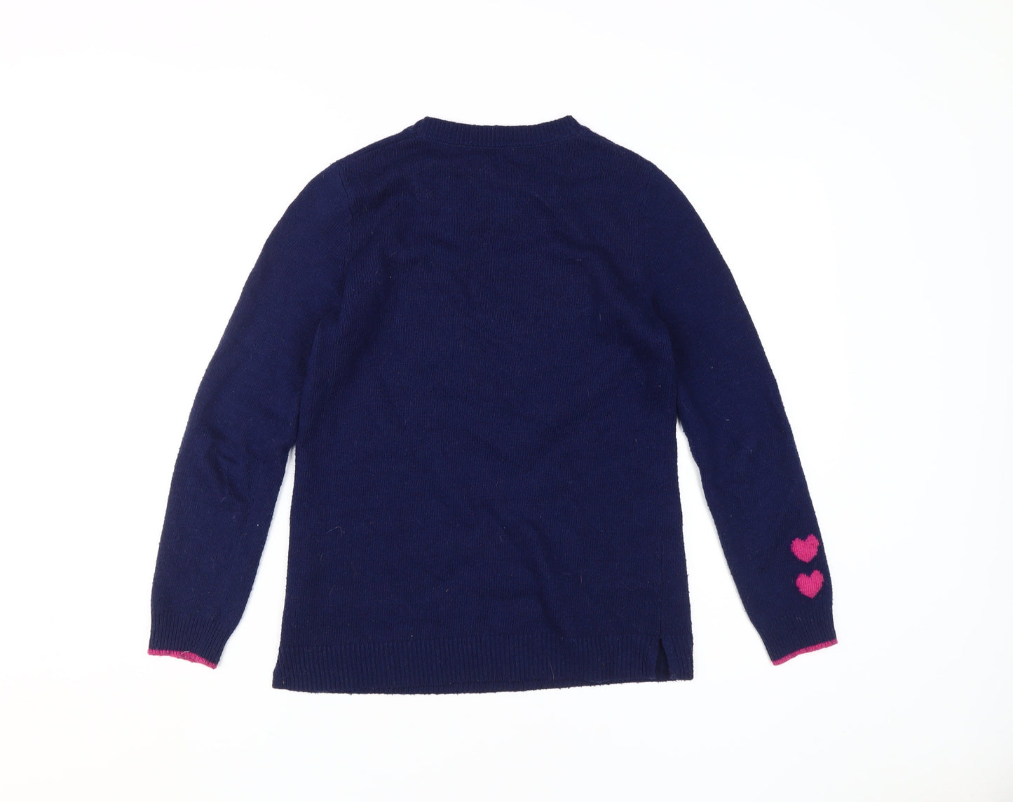 Oasis Women's Blue Heart Pullover Jumper, Small