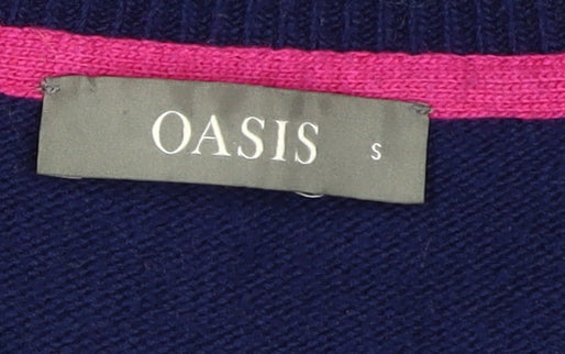 Oasis Women's Blue Heart Pullover Jumper, Small