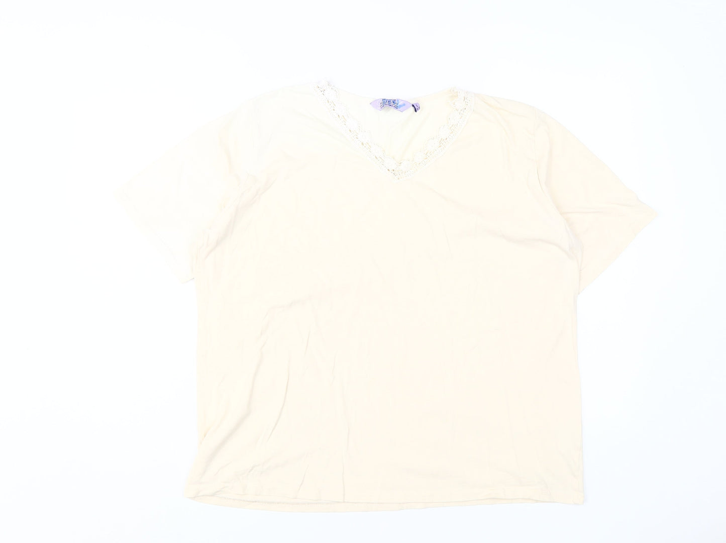 Honor Millburn Women's Beige L V-Neck T-Shirt