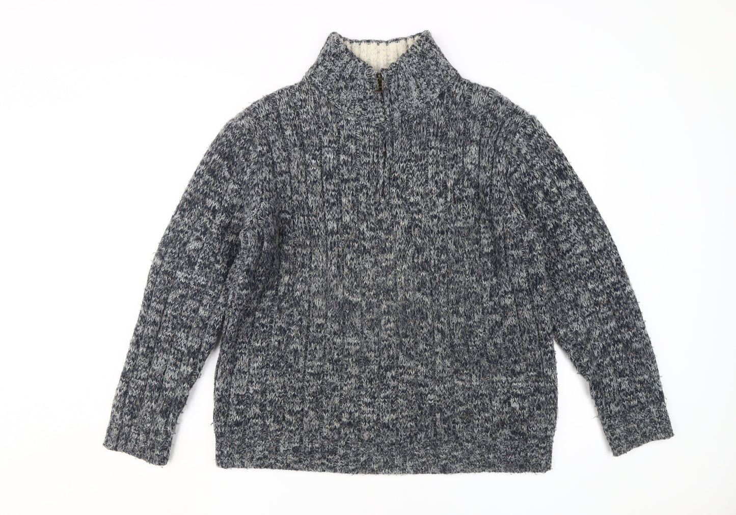 Marks and Spencer Unisex Blue Full Zip Jumper M
