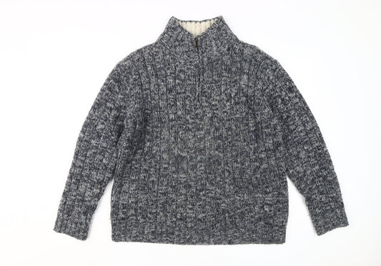 Marks and Spencer Unisex Blue Full Zip Jumper M