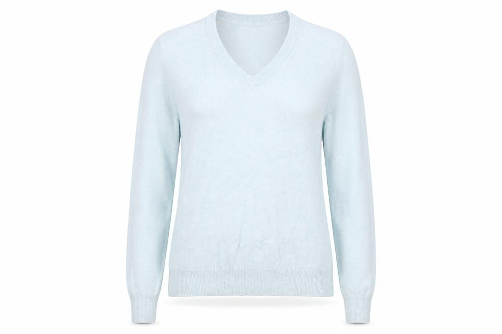 Hawes & Curtis Women's Blue V-Neck Pullover Jumper, Size 8