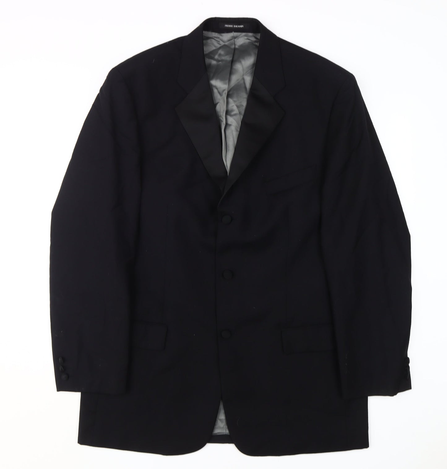 Pierre Balmain Men's Black Blazer Jacket, Size 42 Long