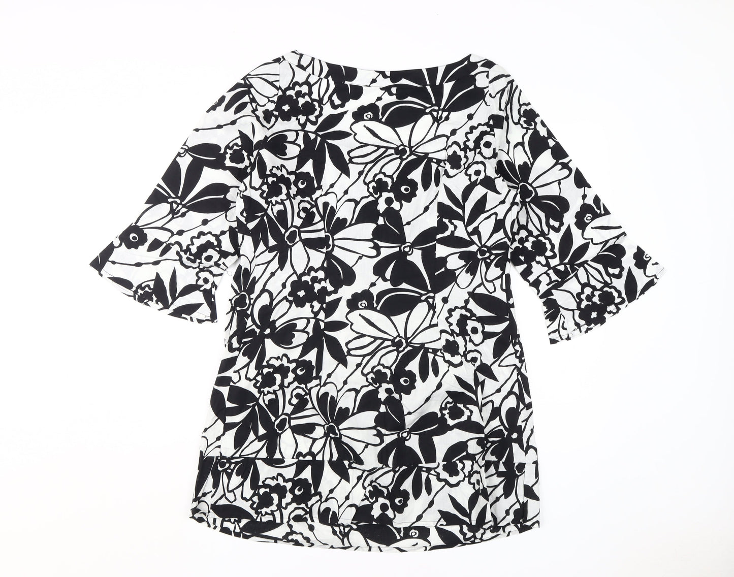 Marks and Spencer Women's Black Floral Shift Dress, Size 14