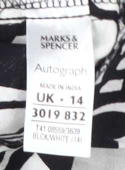Marks and Spencer Women's Black Floral Shift Dress, Size 14