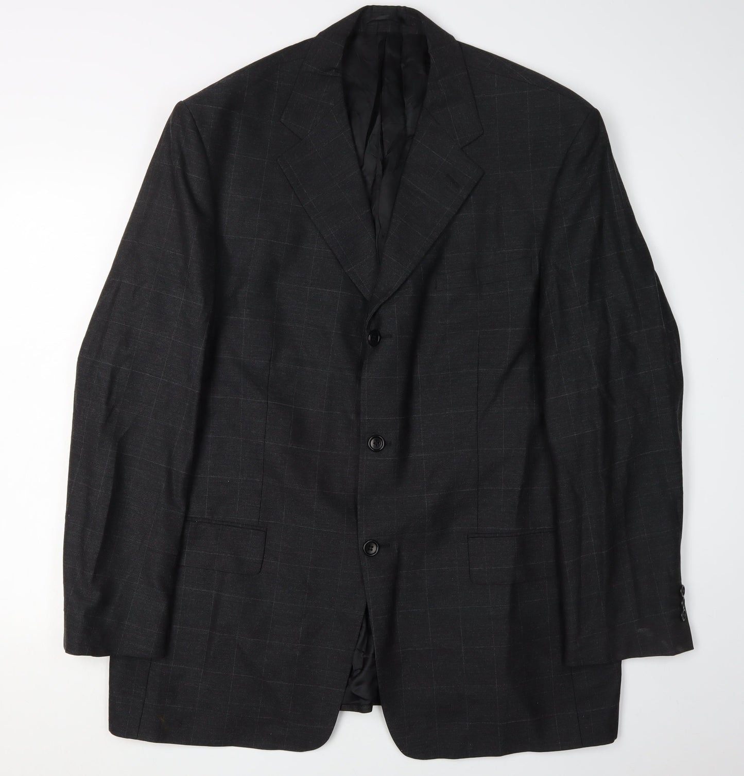 Milan Collection Men's Black Check Blazer Size 46R
