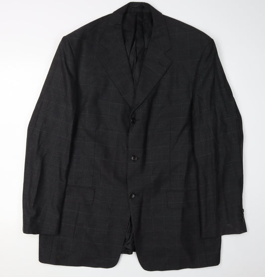 Milan Collection Men's Black Check Blazer Size 46R