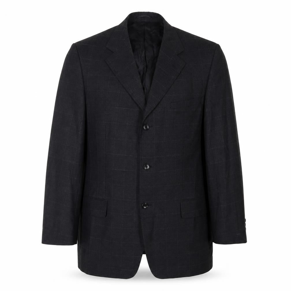Milan Collection Men's Black Check Blazer Size 46R