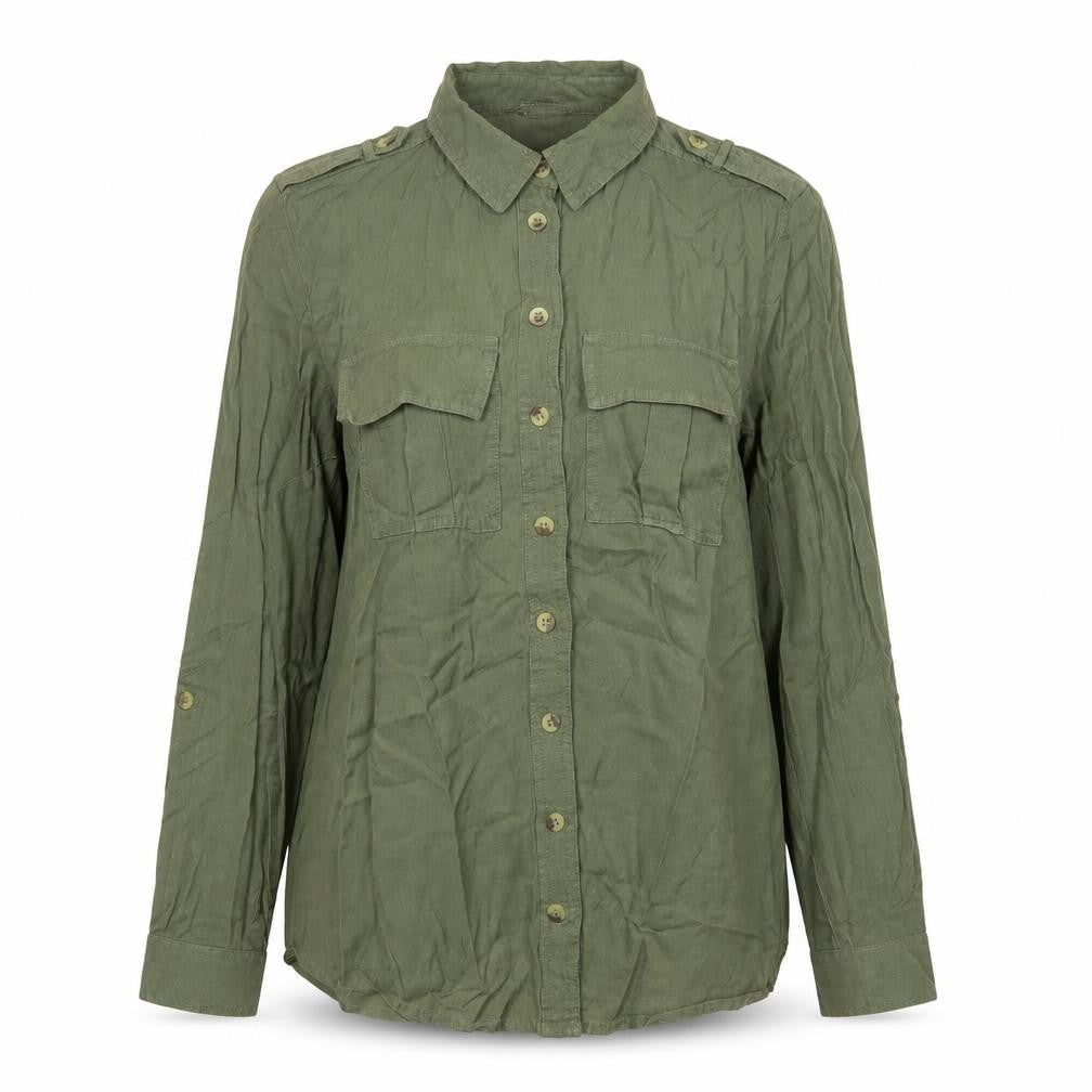 Select Women's Green Button-Up Shirt UK 6 - Casual Style