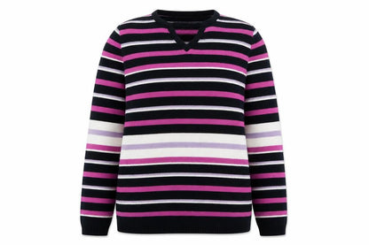 EWM Women's Multicoloured Striped Pullover Jumper S