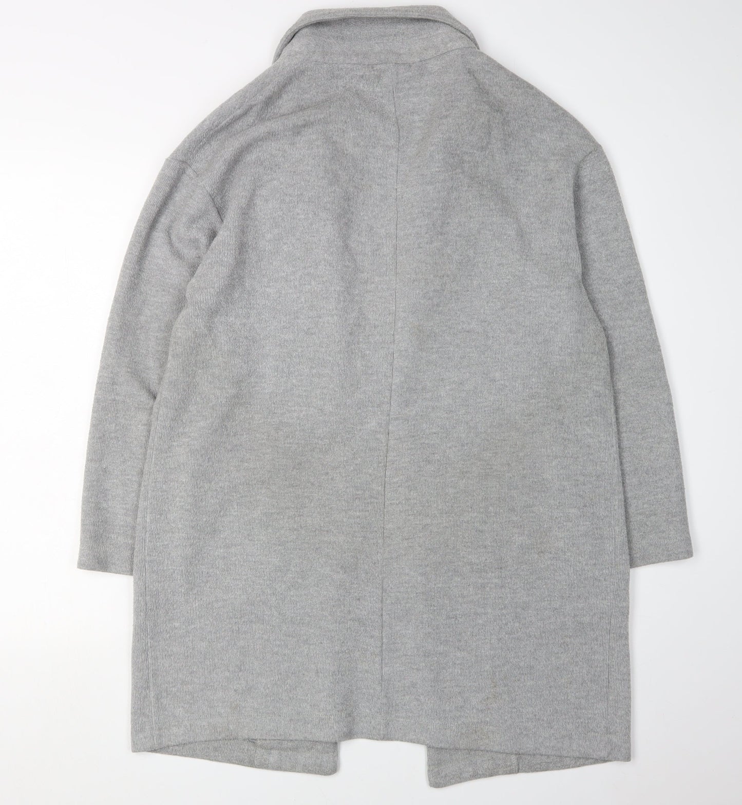 Zara Women's Grey Cardigan - M, Collared, Wool Blend