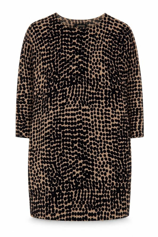 Jaeger Women's Black & Beige Animal Print Dress S