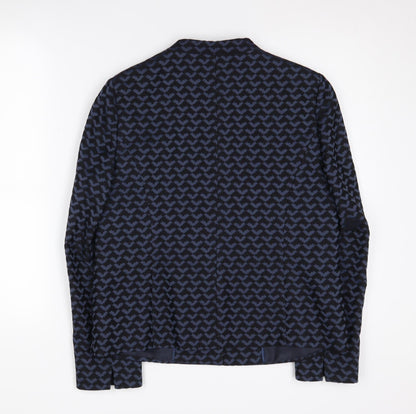 Eastex Women's Blue Geometric Suit Jacket Size 10