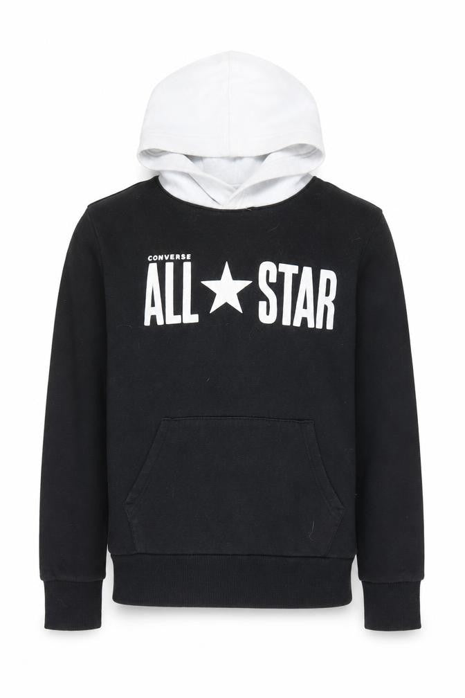 Converse Boys Black Hoodie, Size 10-11 Years, Pullover Style
