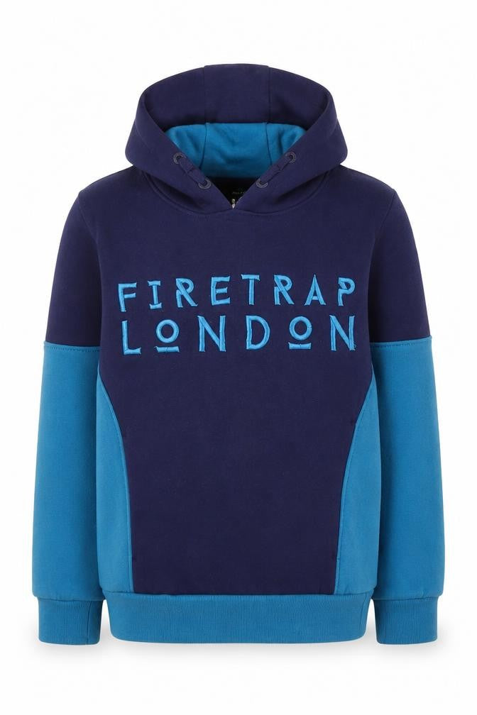 Firetrap Boys Blue Hoodie, 7-8 Years, Pullover, Casual