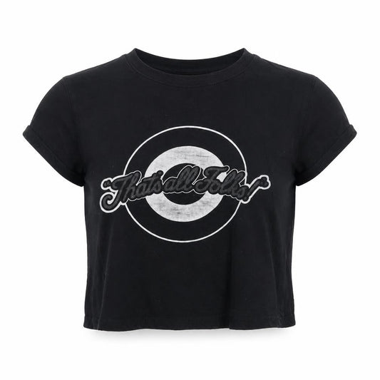 Front view of Looney Tunes Black Cropped T-Shirt, size 6
