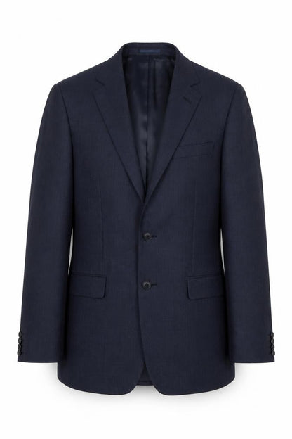Front view of Jaeger Men's Blue 38L Wool Blazer Jacket