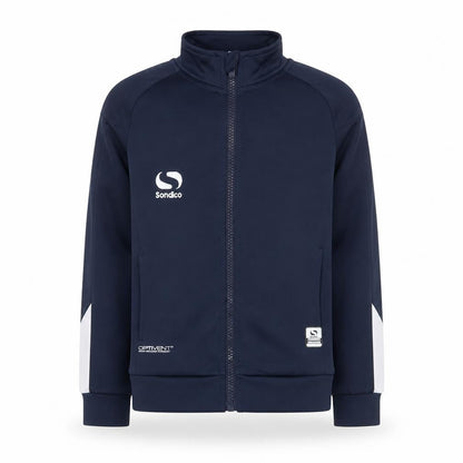 Front view of Sondico boys’ blue track jacket 5-6 years activewear