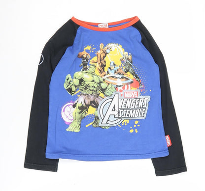 Preloved Marvel Avengers Boys Blue Graphic T-Shirt, 7-8 Years - Front
