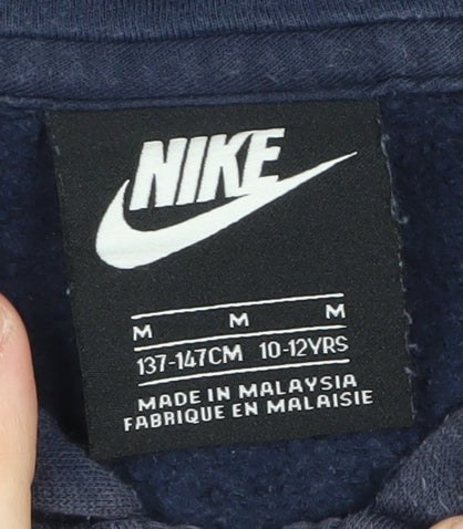 Nike Boys Blue Hoodie, Size 10-12, Full Zip Casual Wear