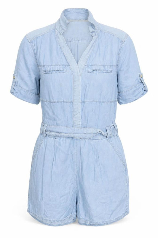 AllSaints Women's Blue Playsuit - Size 10, Casual Summer Style