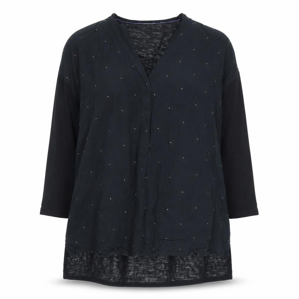 White Stuff Women's Black Blouse Size 8 - Casual 3/4 Sleeve