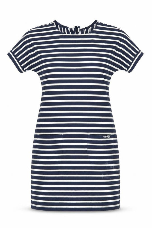 Weird Fish Women's Blue Striped T-Shirt Dress Size 10
