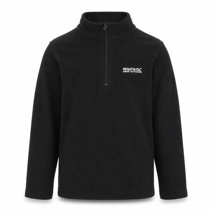 Front view of Regatta boys’ black fleece 1/4 zip sweatshirt 7-8y outdoor