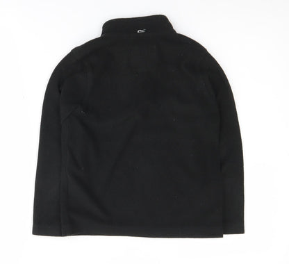 Back view of Regatta boys’ black fleece 1/4 zip sweatshirt 7-8y outdoor