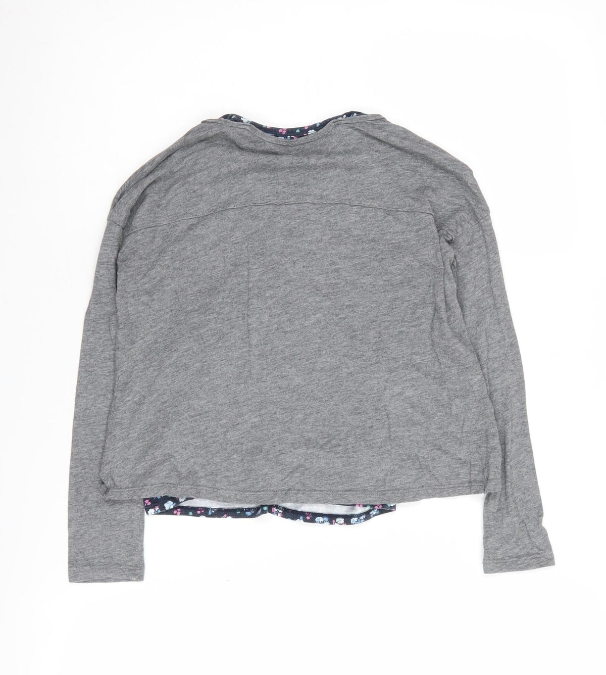 Back view of Abercrombie & Fitch Kids Grey girls’ long sleeve t-shirt 7-8 years