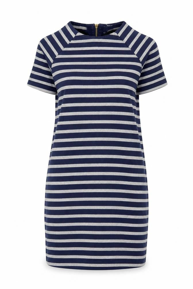 Fat Face Women's Navy Striped Shift Dress UK 10