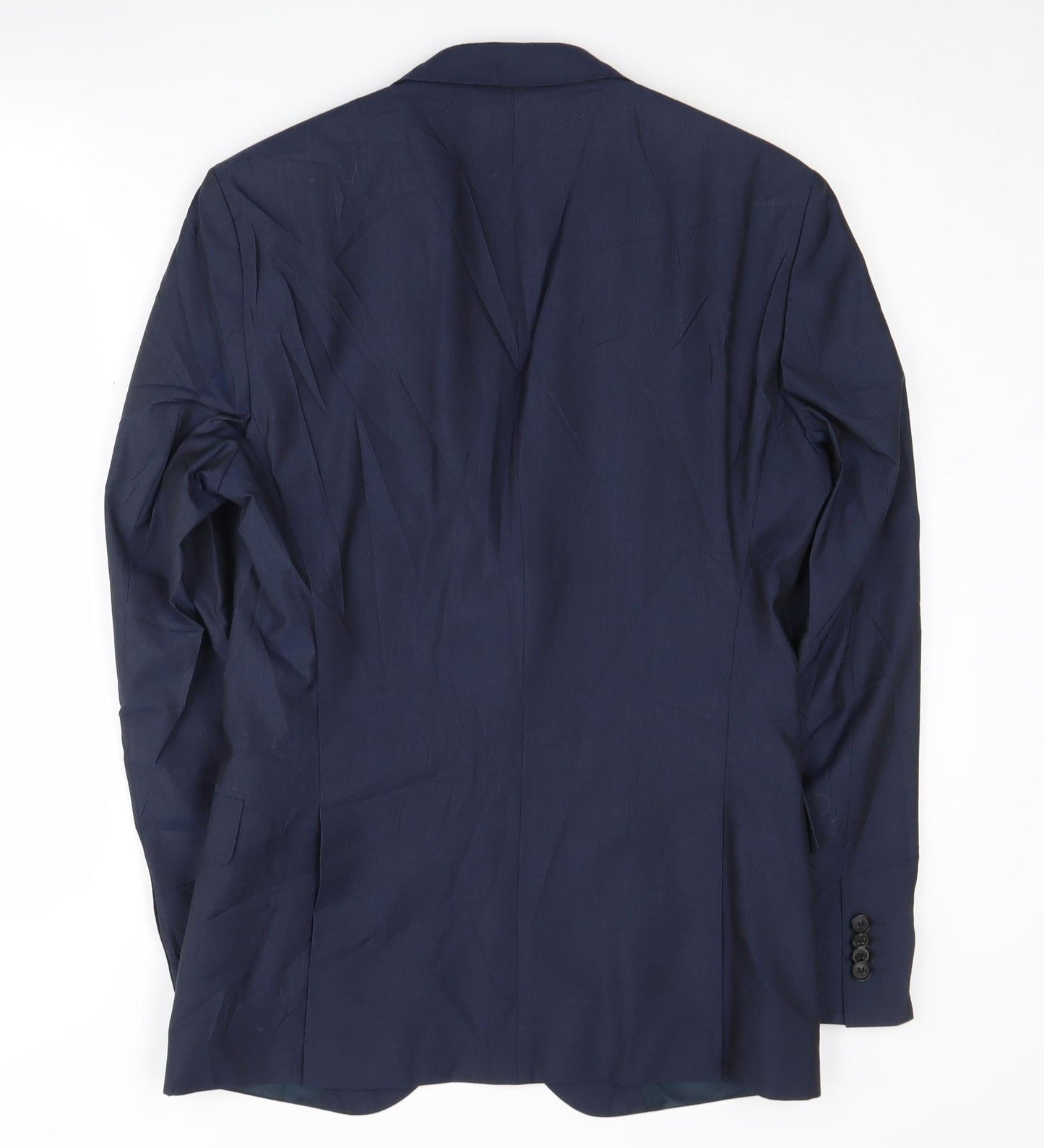 Hugo Boss Mens Blue Wool Silk Blazer, Size 38R, Formal