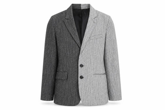 Topshop Women Grey Blazer Size 8 Striped Button Casual