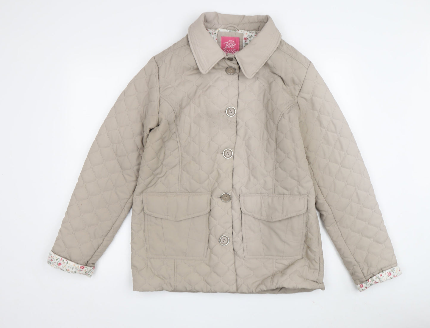 Jane Austin Women's Beige Quilted Jacket Size 12