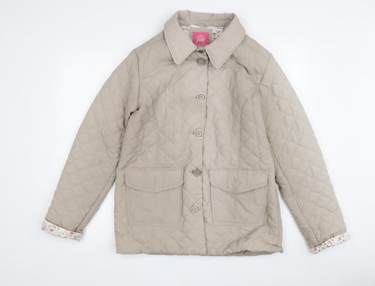 Jane Austin Women's Beige Quilted Jacket Size 12
