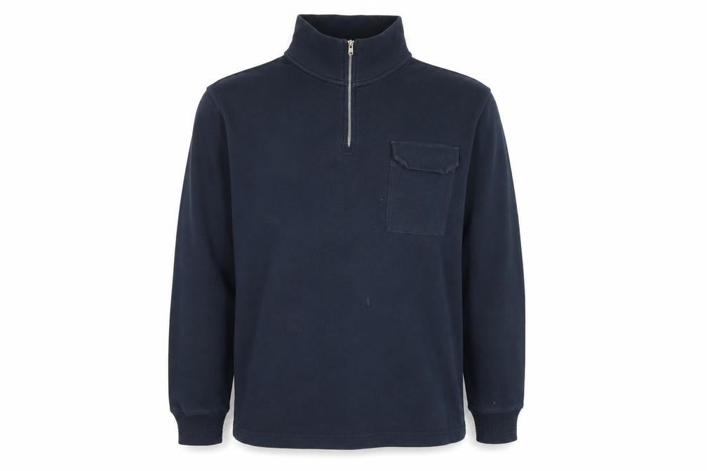 Marks & Spencer Men's Blue XL 1/4 Zip Sweatshirt