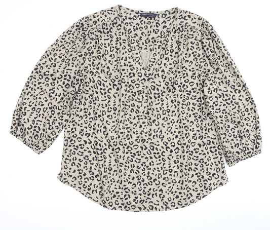 Marks and Spencer Women's Brown Animal Print Blouse Size 12