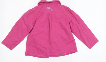 Back view of Cherokee girls’ pink embroidered jacket 3-4 years