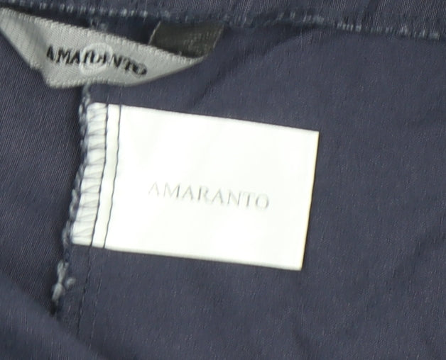 Amaranto Women's Blue Straight Trousers Size 14