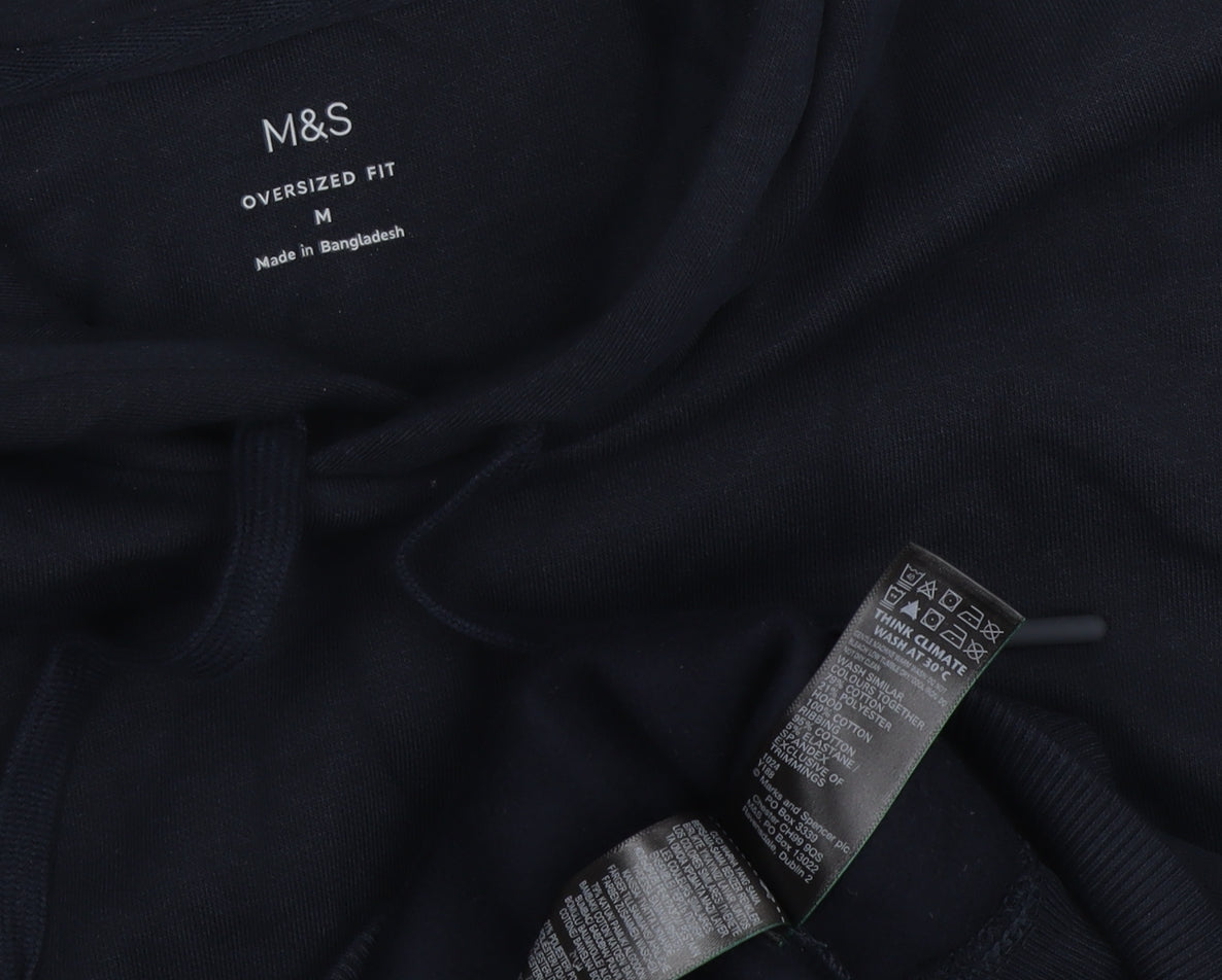 Marks and Spencer Men's Black M Hoodie Pullover Fleece