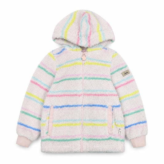 Joules Girls Multicoloured Striped Full Zip Hoodie - 4 Years