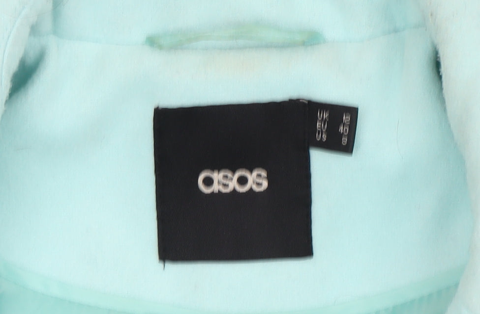 ASOS Women's Blue Coat Size 12 with Button Accents