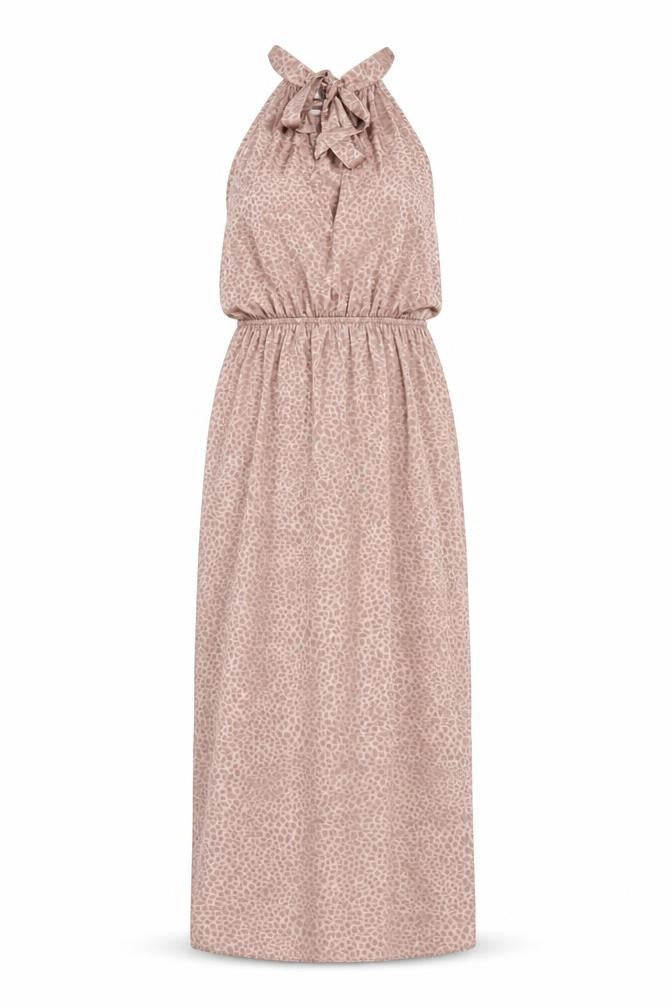 New Look Women's Brown Animal Print Halter Midi Dress