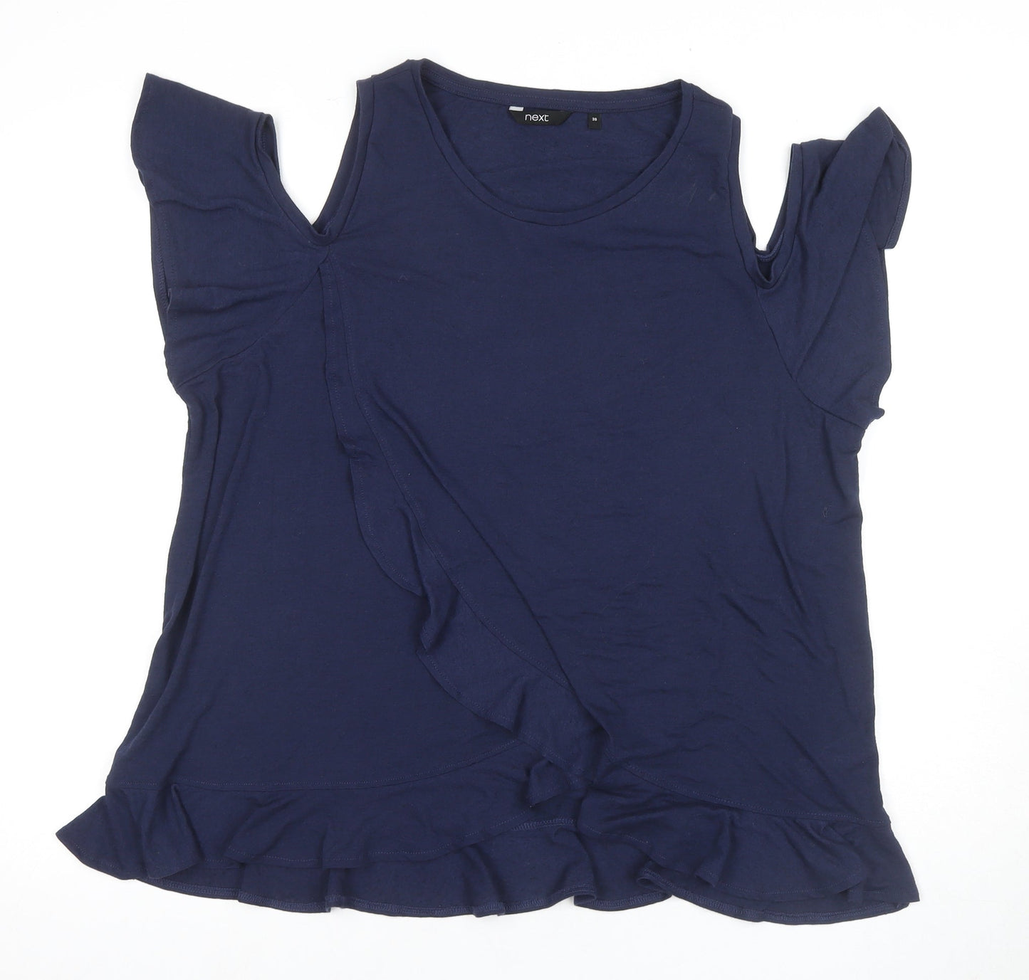 Next Women's Blue Blouse, Size 20, Ruffle Accent
