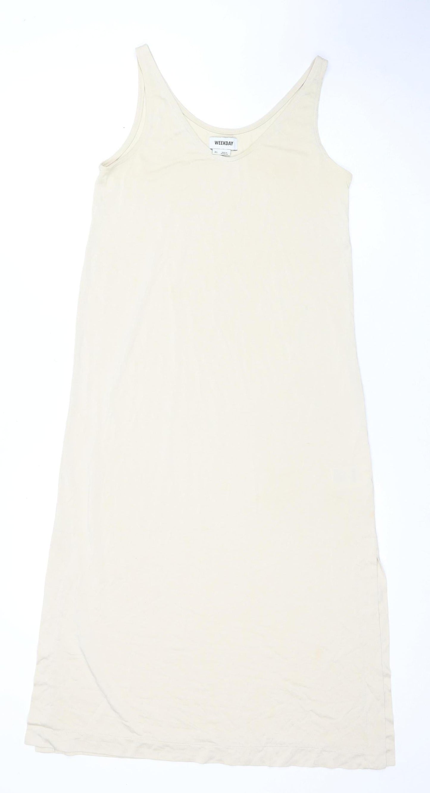 Weekday Women's Beige XS Tank Dress, Long, Sleeveless