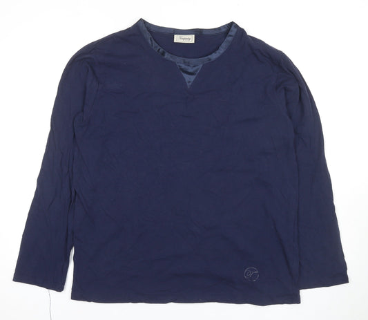 Temperley London Women’s Blue Cotton Crew Neck Top - Large